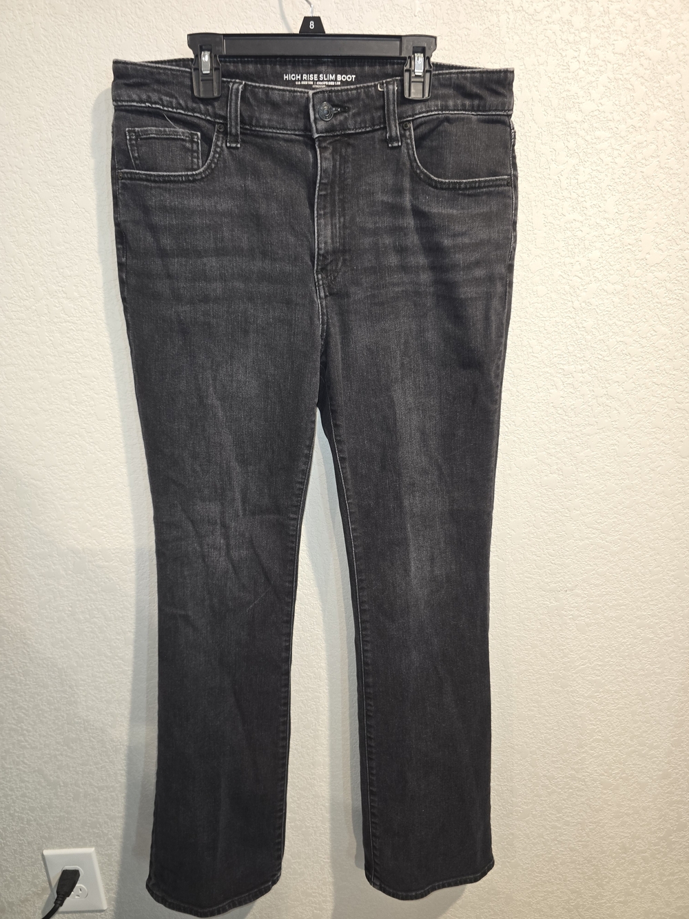 Chico's High Rise Slim Boot Charcoal Washed Black Stretch Jeans - Size 1.5R (US
